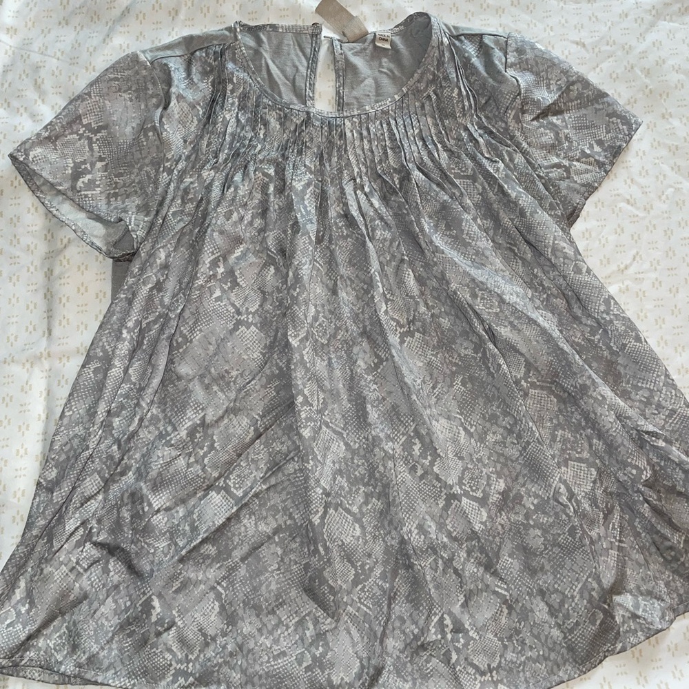 Gray Snake Print Blouse